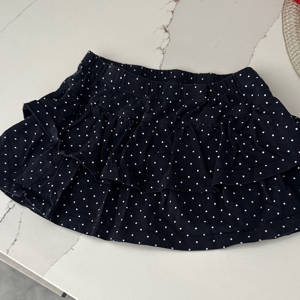 H&M Black and White Polka Dot Mini Skirt